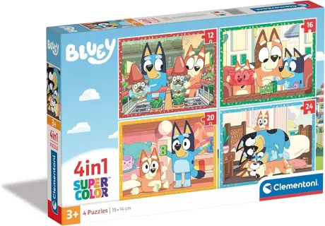 Clementoni Bluey Puzzle 4 in 1, Puzzle für Kinder ab 3 Jahren, Hergestellt in Italien, Multicolor - 21530: Amazon.de: Spielzeug