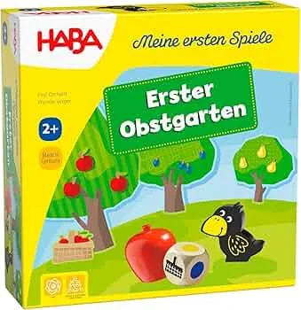 HABA Erster Obstgarten – Meine ersten Spiele: Brett- & Familienspiel rund um Farben und Formen, Holzspielzeug-Spieleklassiker für Kleinkinder ab 2 Jahren
