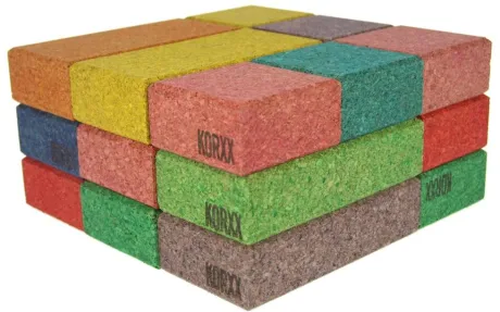 Bunte Korxx Bauklötze 38 Stk. | Nachhaltiges Spielzeug | Kiids.de