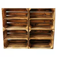 Obstkiste Holzkiste Weinkiste Geflammt mit Zwischenboden Lang 50x40x3, 54,36 €