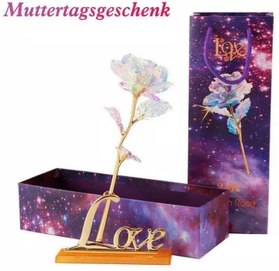 Jagute?? Muttertagsgeschenk Bunte Galaxy Rose mit Love
