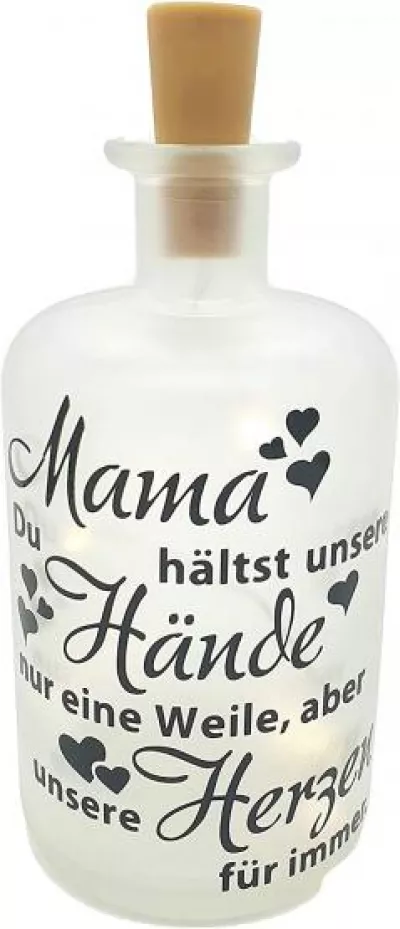 LED-Leuchtflasche Muttertag Geschenk Mama Oma Geburtstag Geschenkflasche