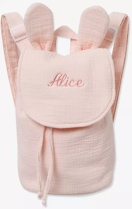 Vertbaudet Kinder Rucksack mit Ohren, personalisierbar in rosa