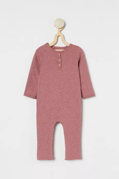 Gerippter Strampler aus Baumwolle - Rosameliert - Kids | H&M AT